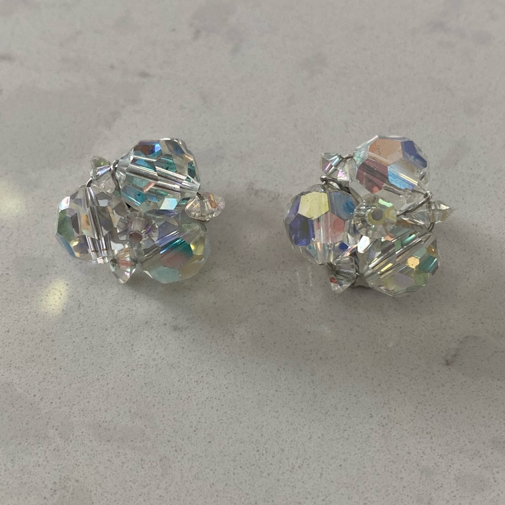 Vintage Sherman Aurora Borealis Earrings